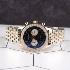 Breitling Navitimer Montbrillant 38mm 2-Tone RG-SS Black Dial Watch H47330