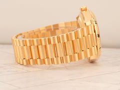 Rolex Day-Date 40mm Black Index Dial Fluted Yellow Gold Men's Watch 228238