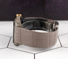 Cartier Santos 100XL Mens Iced Out 5ct Genuine Diamonds Roman Leather Ref 2656