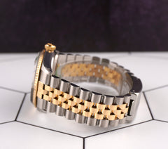 Rolex 36mm Datejust 18K Steel Yellow Gold Malachite Dial Watch 16013