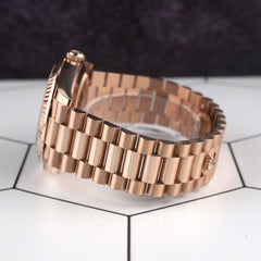 Rolex Day-Date 41mm Rose Gold Chocolate Dial President Bracelet Watch 228235