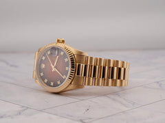 Rolex Datejust 31mm 18k Yellow Gold Red Ombre Dial Ladies Watch 68278