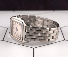 Cartier Panthere Jumbo 29mm Stainless Steel Silver Dial Mens Watch Ref 1300