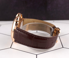 Cartier Ballon Bleu 44mm 18K Rose Gold Silver Dial Automatic Watch 3568 Papers