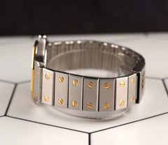 Cartier Santos Ronde Octagon 30mm Two-Tone Cream Dial Steel Watch 187902