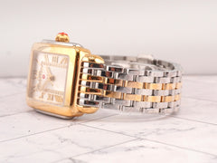 Michele 31mm Deco Madison Silver Set with Diamonds Dial Ladies Watch 0.10ct