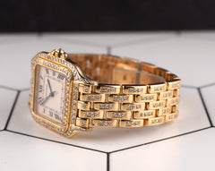 Cartier 27mm Panthere 18K Yellow Gold Diamond Ladies Watch 106000M