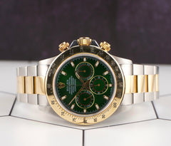 Rolex Daytona Cosmograph 40mm 18k/Steel Men's Oyster Green Dial Watch 16523