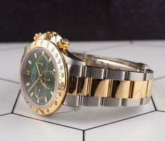 Rolex Daytona Cosmograph 40mm 18k/Steel Men's Oyster Green Dial Watch 16523
