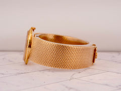 Patek Philippe 25mm 18K YG Mesh Band Gold Dial Ladies Watch 3338