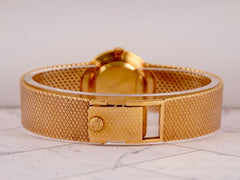 Patek Philippe 25mm 18K YG Mesh Band Gold Dial Ladies Watch 3338