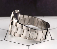 Rolex Sky-Dweller 42mm Men 18k White Gold Bezel Steel Watch Oyster Black 326934