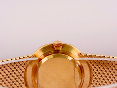 Patek Philippe 25mm 18K YG Mesh Band Gold Dial Ladies Watch 3338