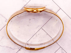 Patek Philippe 25mm 18K YG Mesh Band Gold Dial Ladies Watch 3338