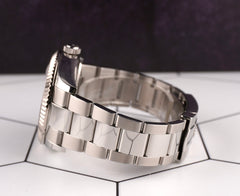 Rolex Sky-Dweller 42mm Men 18k White Gold Bezel Steel Watch Oyster Blue 326934