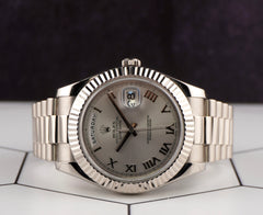 Rolex Day-Date 41 President 18k White Gold Men's Watch Roman Dial 218239