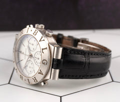 Bvlgari Diagono Rattrapante Platinum Split Seconds White Dial Mens Watch CH40 PL
