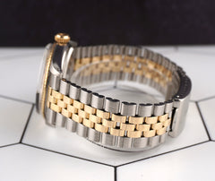 Rolex Vintage 36mm Datejust Gold Dial Steel Yellow Gold Fluted Men's Watch 1601