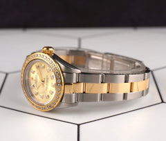 Rolex Ladies 25mm Oyster Perpetual 18k Gold & Steel 1.5ct Diamond Watch 67193