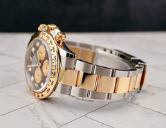 Rolex Daytona Steel Yellow Gold Two tone MOP Diamond Mens Watch 116503 Box Card