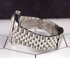 Rolex 41mm Datejust Steel White Gold Rhodium Dial Men's Watch 126334