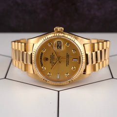 Rolex DAY-DATE 36mm 18K Yellow Gold President Men's Watch Ref 18038