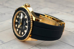 Rolex 42mm Yacht-Master Yellow Gold Oysterflex Bracelet Mens Watch 226658