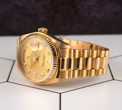 Rolex DAY-DATE 36mm 18K Yellow Gold President Men's Watch Ref 18038