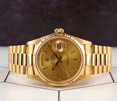Rolex President Day-Date 36mm 18K Yellow Gold Champagne Dial Men's Watch 18038
