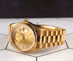 Rolex President Day-Date 36mm 18K Yellow Gold Champagne Dial Men's Watch 18038