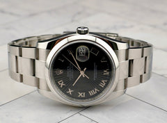 Rolex 36mm Datejust Sunburst Dial Steel Men's Watch 116200