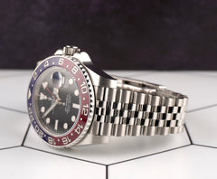 Rolex Men 40mm GMT MasterII Pepsi Blue/Red Bezel Steel Black Dial 126710BLRO