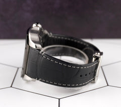 Cartier Santos XL Chronograph 44mm Mens Silver Roman Leather Steel Watch 4183