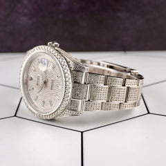 Rolex Men's Datejust II 41mm Iced 13ct Diamonds Oyster Steel Watch Ref: 116300