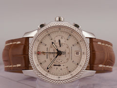 Breitling Bentley Mark VI 43mm Steel Leather Band Silver Dial P26362