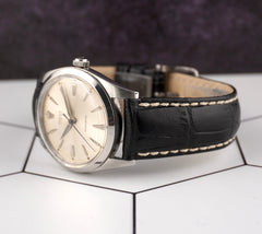 Rolex Vintage 36mm Silver Dial Stick Oyster Manual No-Date Watch Ref 6424