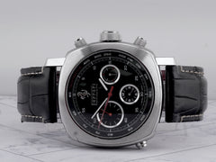 Panerai Ferrari Chrono Rattrappante 44mm Steel Leather Band Black Dial FER00005