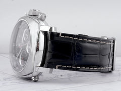 Panerai Ferrari Chrono Rattrappante 44mm Steel Leather Band Black Dial FER00005