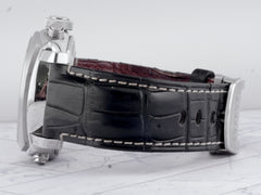 Panerai Ferrari Chrono Rattrappante 44mm Steel Leather Band Black Dial FER00005