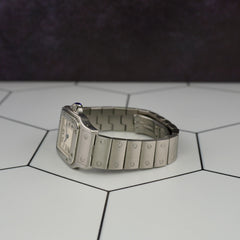 Cartier Santos Galbee 24mm Quartz Steel White Dial Ladies Watch 1565