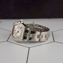 Cartier Roadster 30mm Ladies 0.25 Iced Stainless Steel Quartz Watch 2675