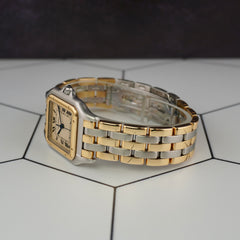 Cartier Panthere 27mm Ivory Date Dial Two-Tone Quartz Watch Ref 187949