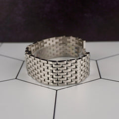 Cartier 21mm Panthere Ruban Mother Of Pearl Dial Quartz Steel Watch 2420