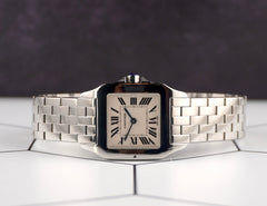 Cartier Santos 26mm Demoiselle Steel Midsize Silver Dial Ladies Watch 2701