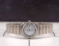 Omega 22.5mm Constellation White Mop Dial Steel Ladies Quartz Watch 1466.71.00
