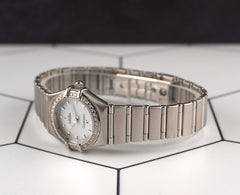 Omega 22.5mm Constellation White Mop Dial Steel Ladies Quartz Watch 1466.71.00