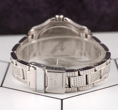 Breitling 33mm Colt Lady 3ct Iced Diamonds White Dial Steel Womens Watch A77388