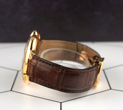 Cartier 42mm Ballon Bleu 18K Rose Gold Automatic Men's Leather Band Watch 2999