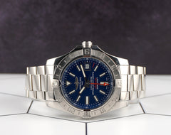 Breitling 43mm Aeromarine Avenger II GMT Blue Dial Steel Men's Watch A32390
