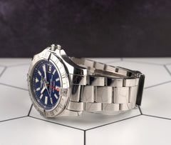 Breitling 43mm Aeromarine Avenger II GMT Blue Dial Steel Men's Watch A32390